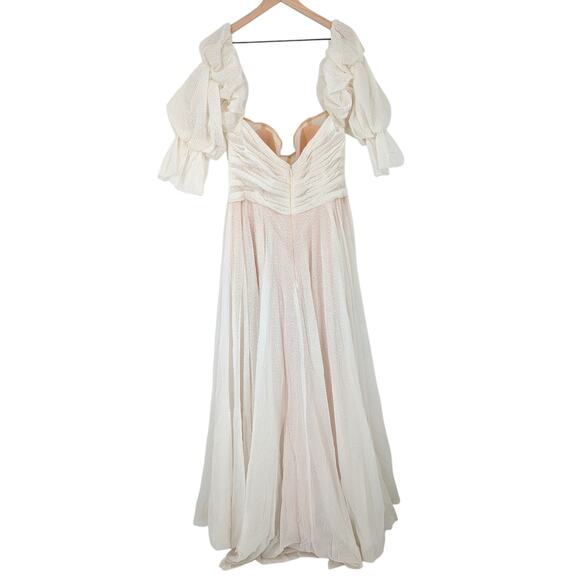 Willowby Cameron Wedding Dress 22W Ivory Tulle Off Shoulder Bridal Gown - Picture 3 of 5